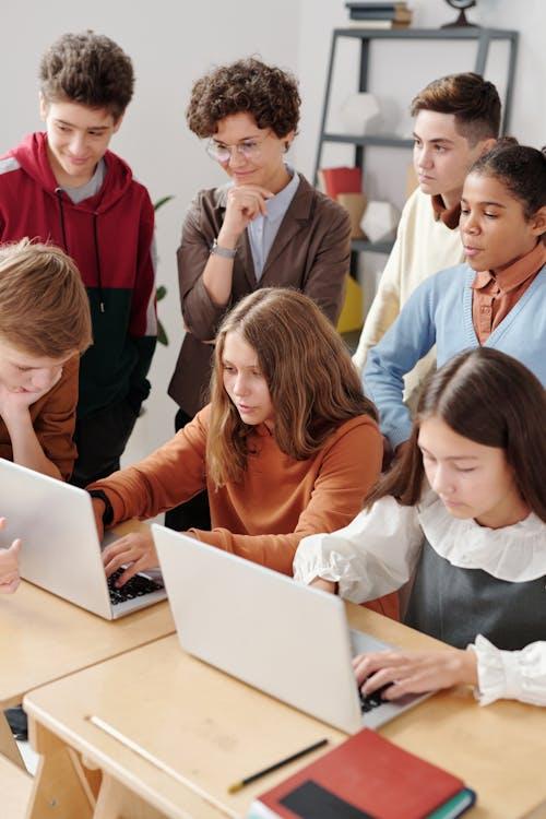students-discussing-with-laptops-personal-values-for-teens